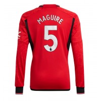 Camisa de Futebol Manchester United Harry Maguire #5 Equipamento Principal 2023-24 Manga Comprida